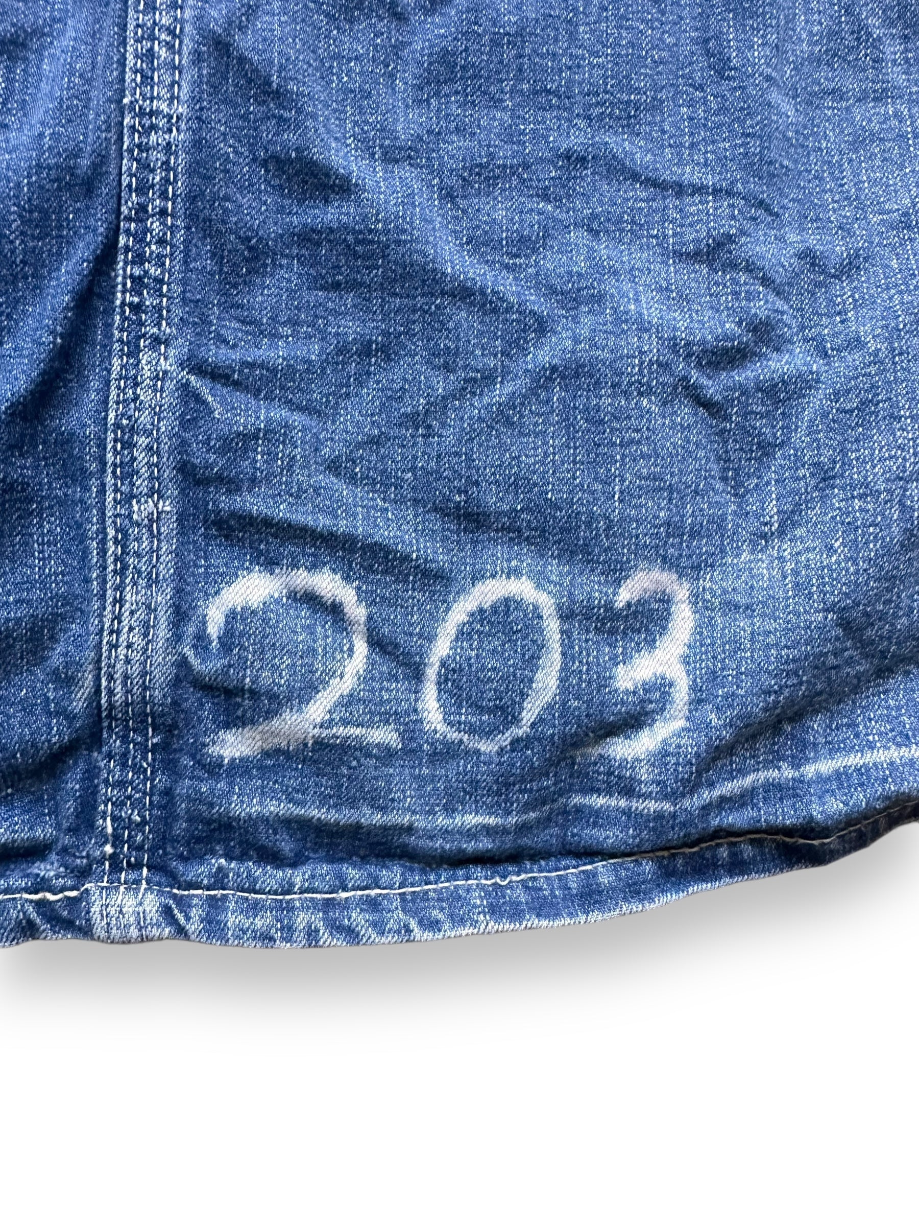 number on Vintage Headlight Denim Prisoner Chore Coat SZ 42