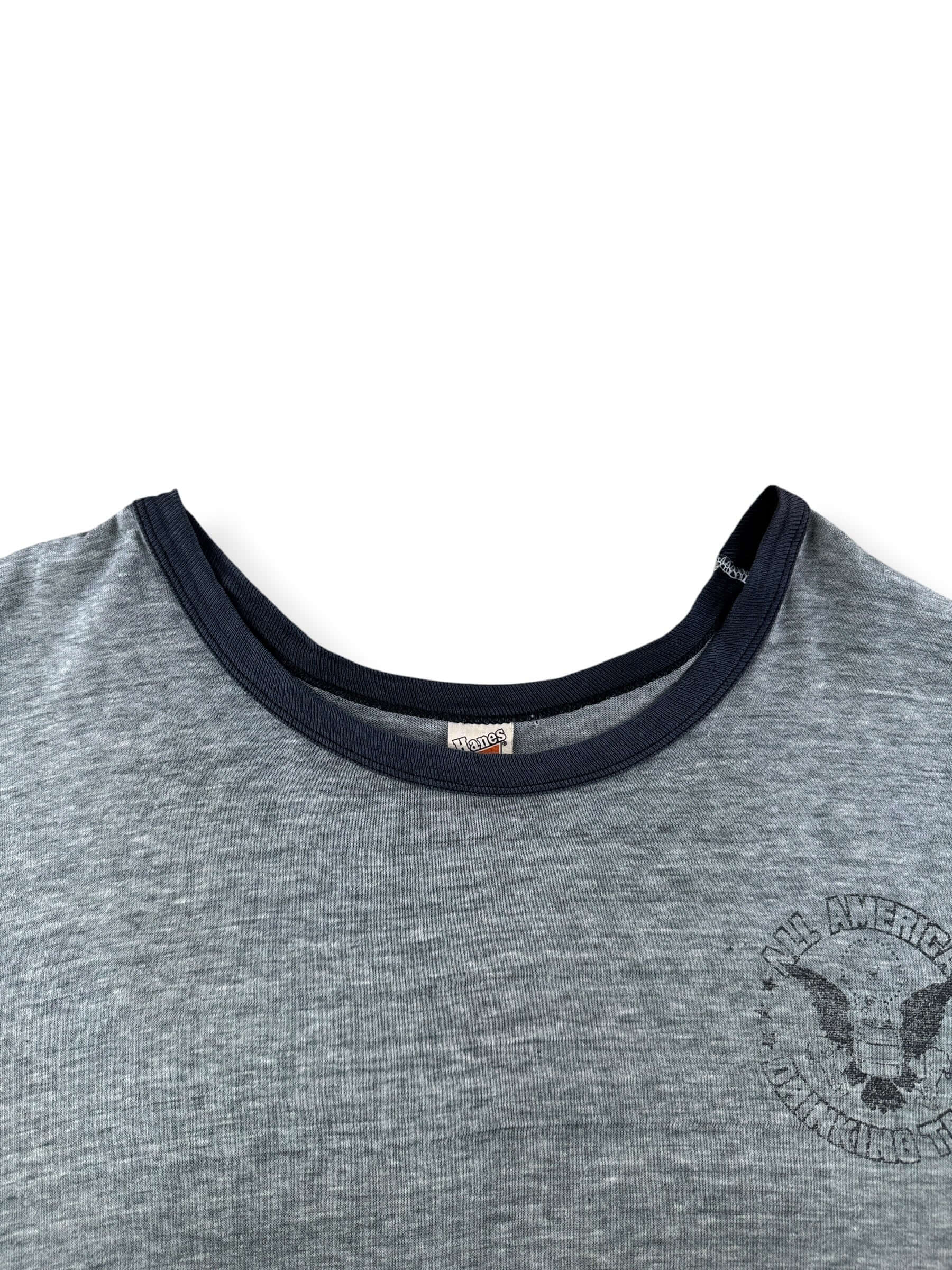 Collar on Vintage All American Drinking Team Ringer Tee SZ XL