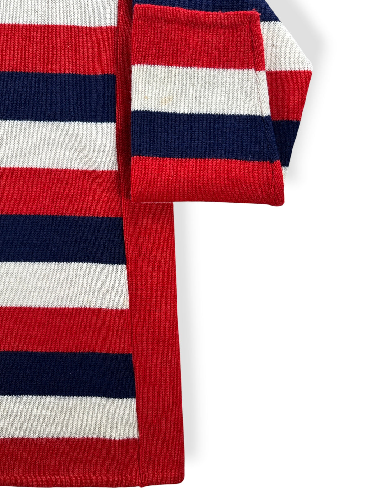 Ribbing on side of Vintage Charles Wolf Striped Wool Sweater SZ L