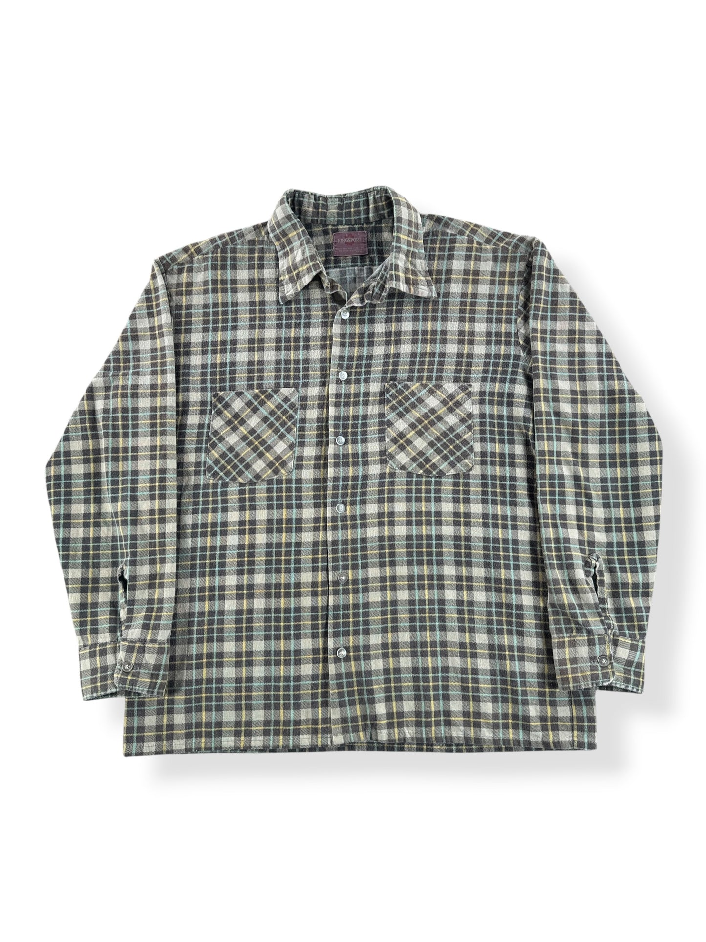 Front of Vintage Kingsport Cotton/Poly Flannel SZ L