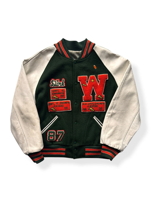 Front of Vintage 1987 Woodway Varsity Jacket SZ XL