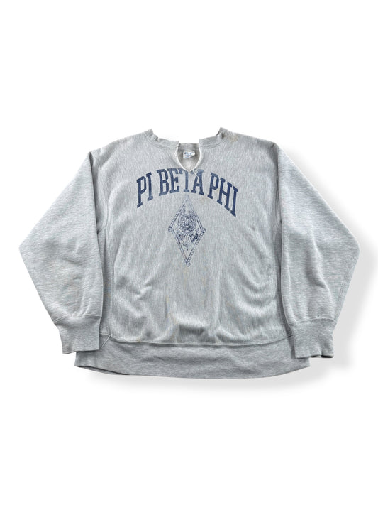 Front of Vintage Pi Beta Phi Cut Champion Reverse Weave Crewneck SZ L