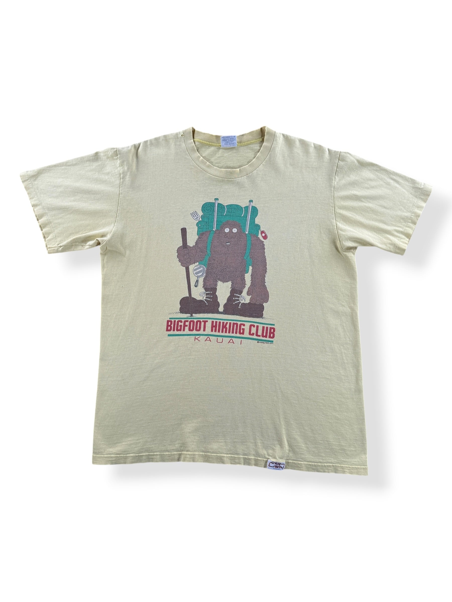 Front of Vintage Big Foot Hiking Club Tee SZ L