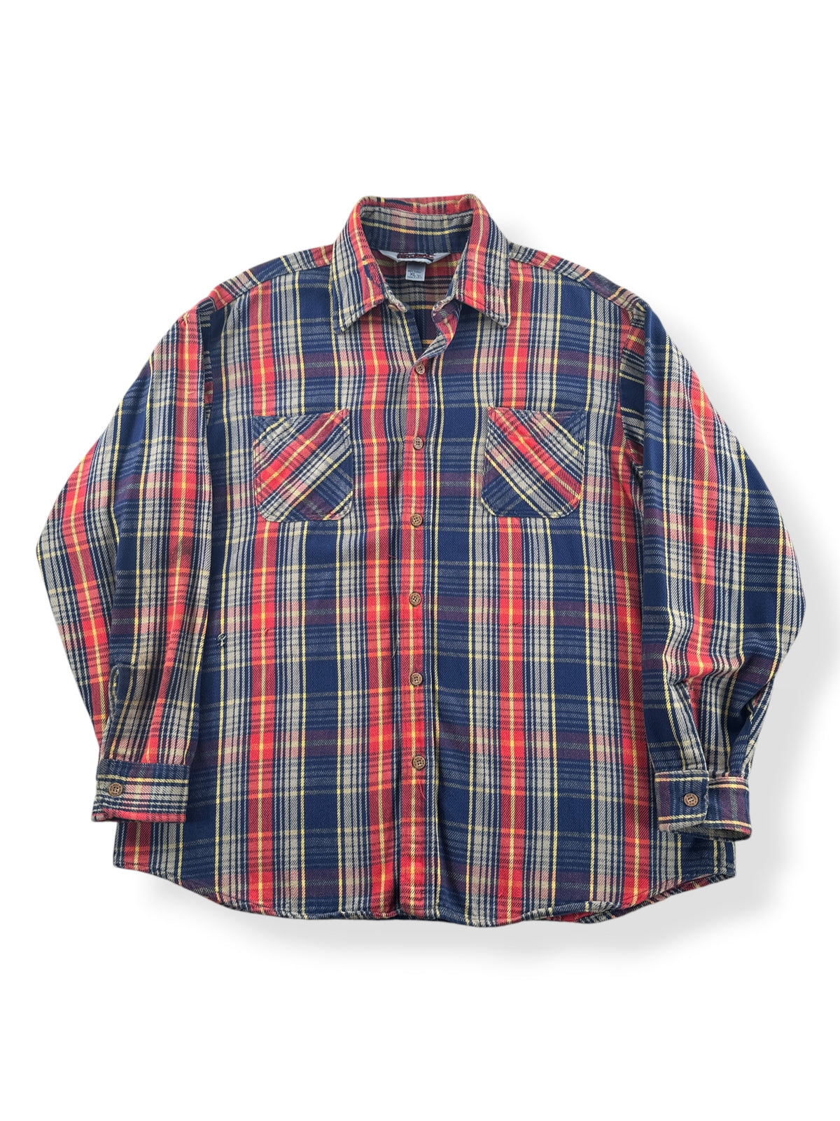 Front of Vintage Blue & Red Big Mac Cotton Flannel SZ XL
