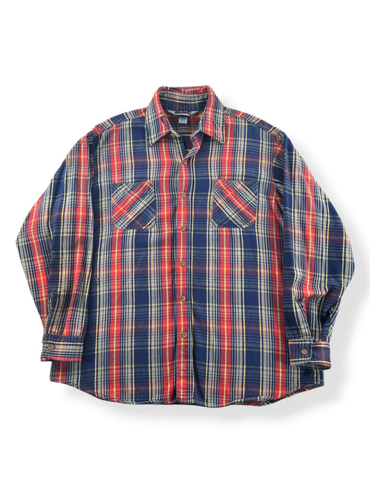 Front of Vintage Blue & Red Big Mac Cotton Flannel SZ XL