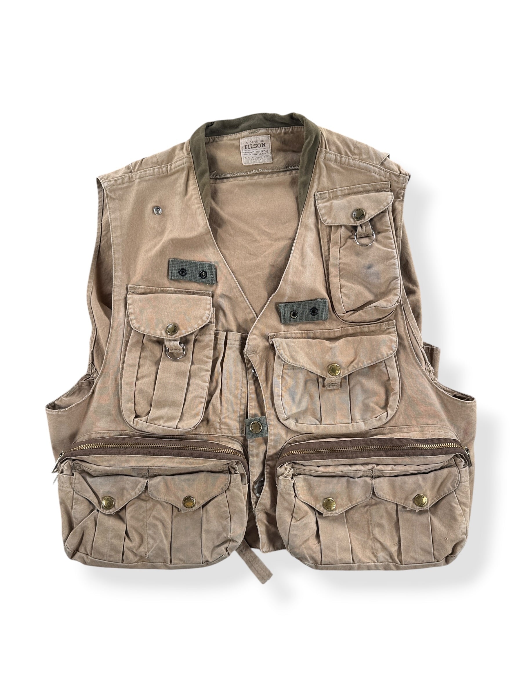 Front of Vintage Filson Fishing Vest SZ XL