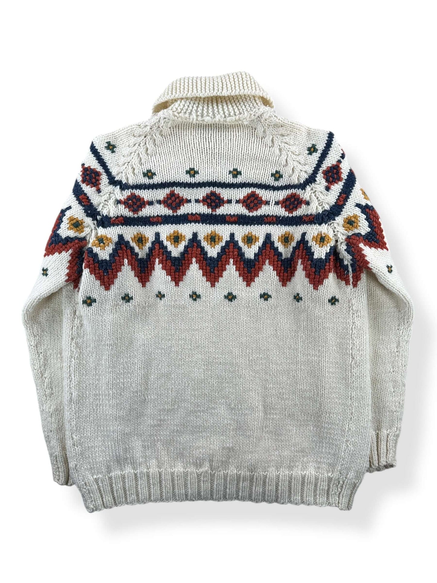 Back of Vintage Cowichan Style Sweater SZ M