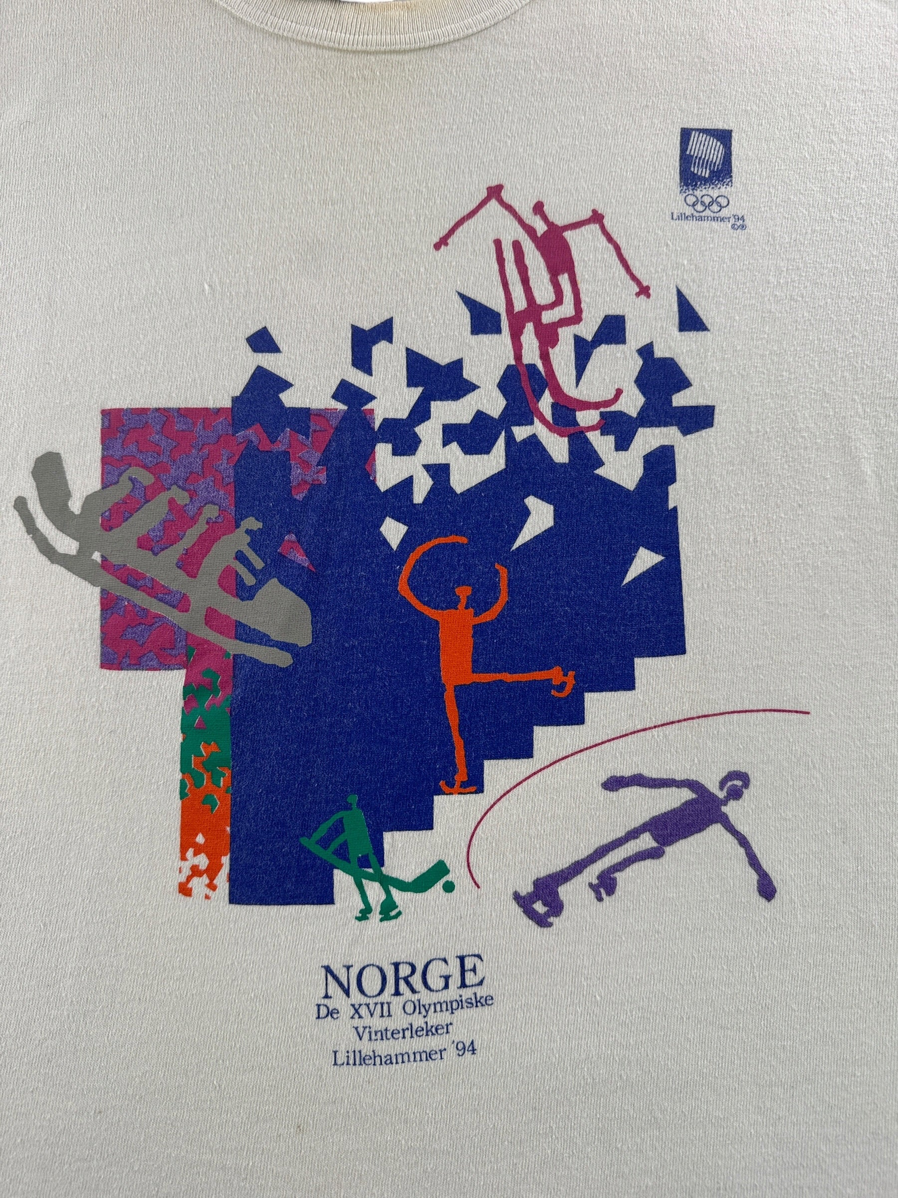 Graphic of Vintage Champion Lillehammer '94 Olympics Tee SZ L