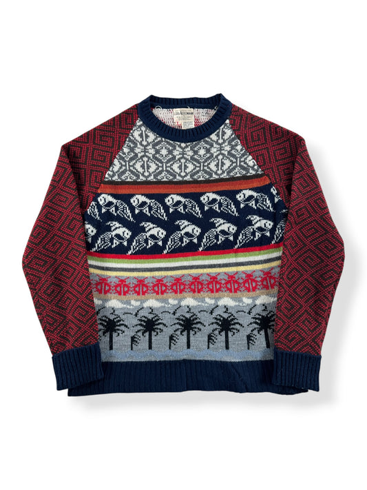 Front of Vintage Collageman Novelty Sweater SZ L