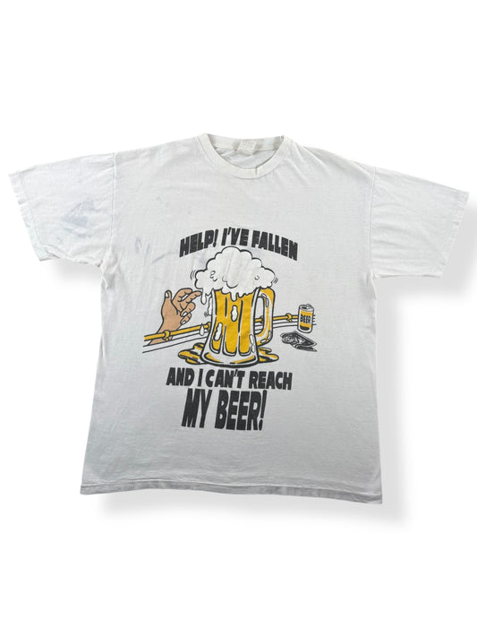 Front of Vintage Help I've Fallen Beer Tee SZ XL (Fits L)