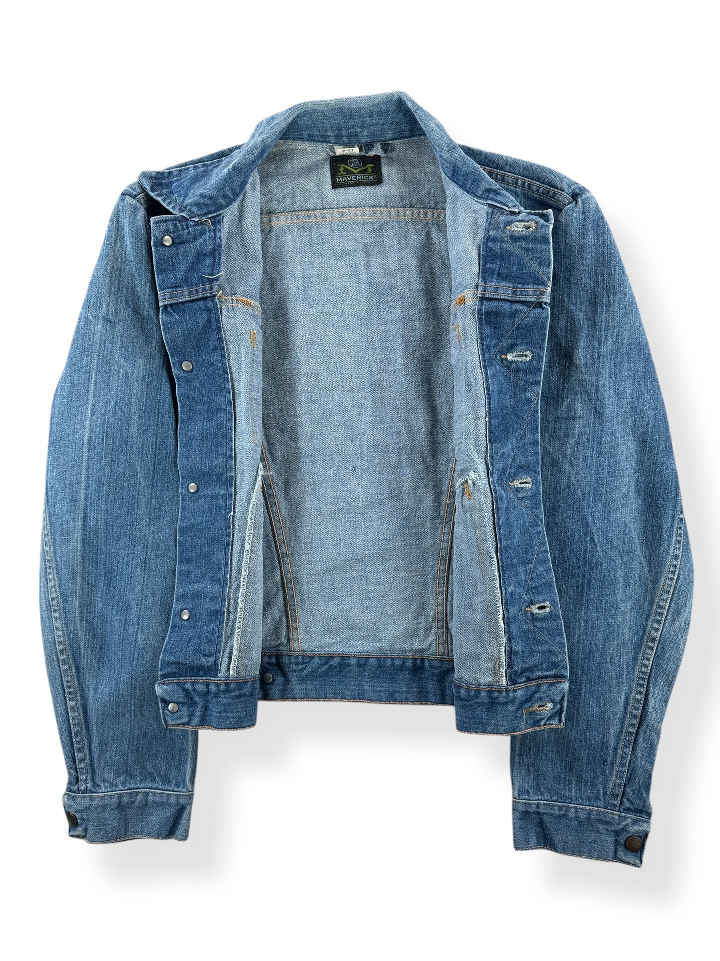 Inside of Vintage Maverick Blue Bell Denim Jacket SZ 40
