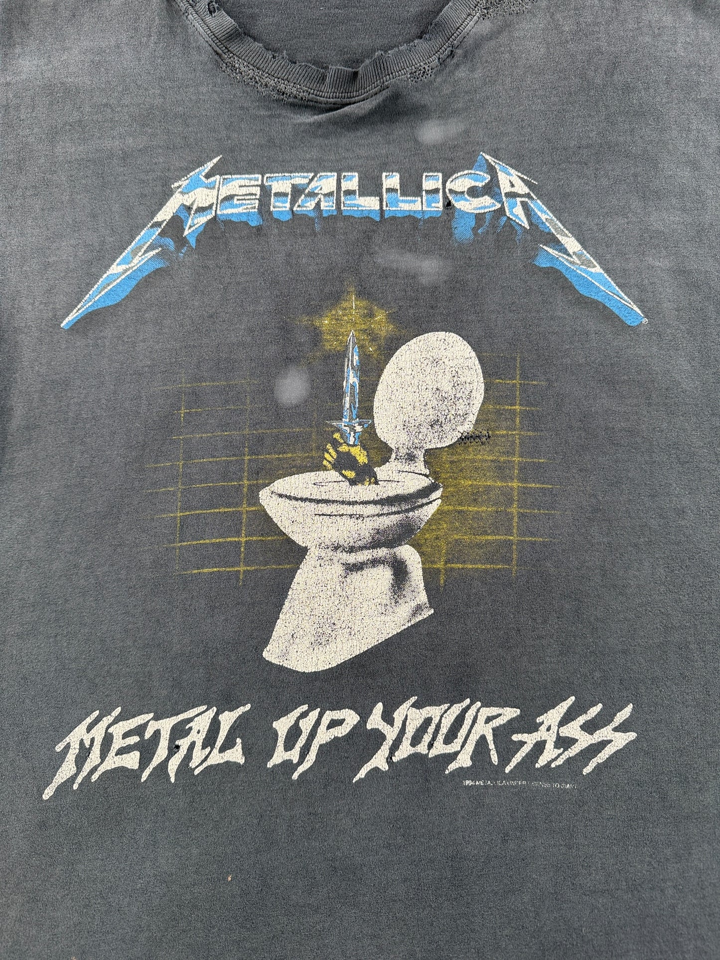 Vintage Repaired 1994 Metallica Metal Up Your Ass Chopper Tee SZ L