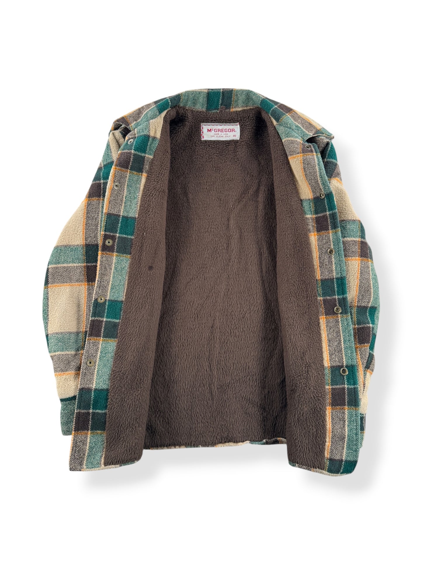 Inside of Vintage McGregor Fleece Lined Plaid Jacket SZ 40
