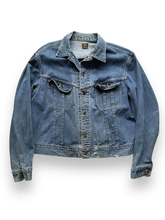 front of Vintage Lee 101-J Denim Jacket SZ 50 Long