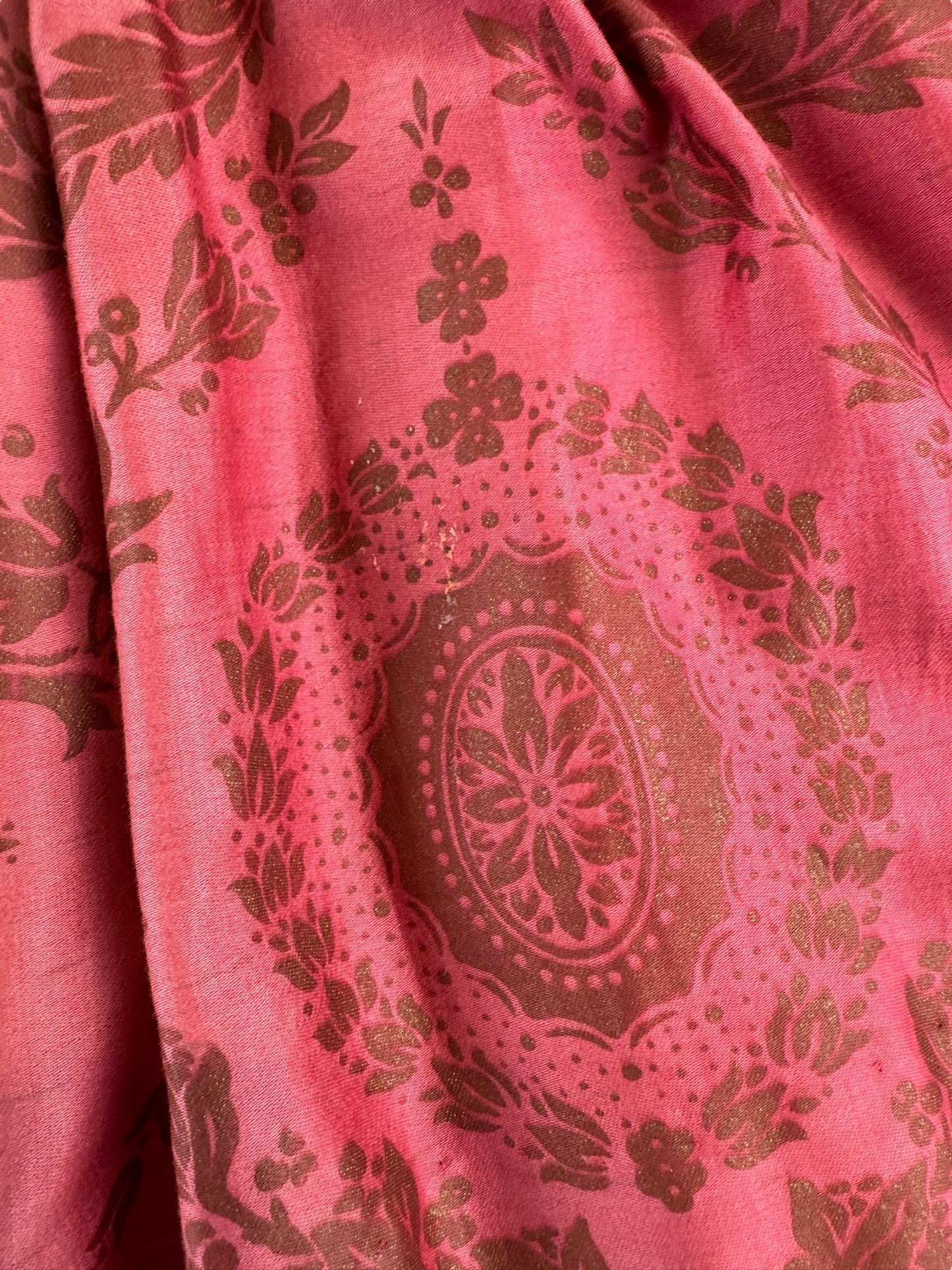 Stain detail of 1950s Junior TIme Damask Pattern Dress S