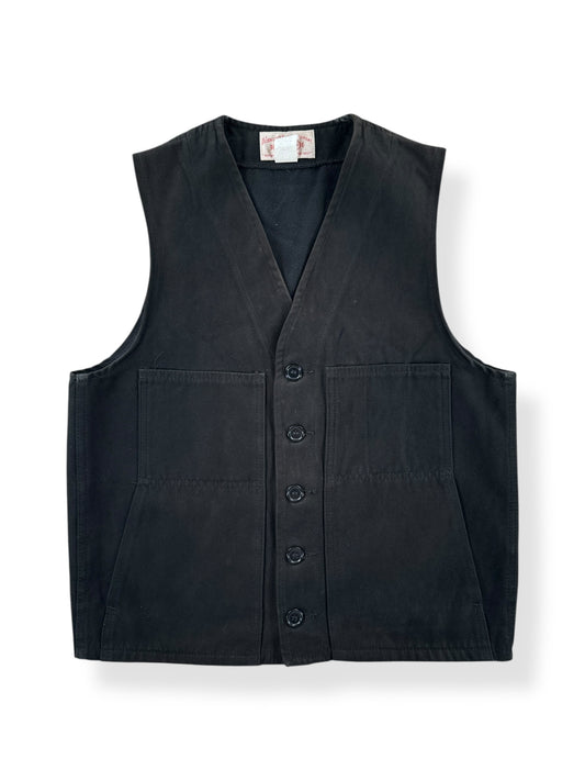 Front of Vintage Black Filson Moleskin Vest SZ 38