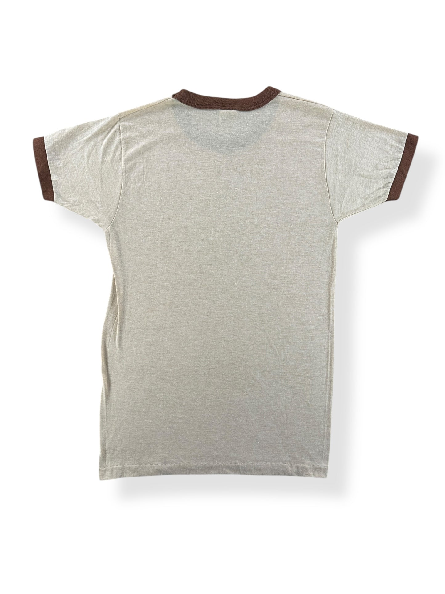 Back of Vintage 70s Barn Owl Ringer Tee SZ S (Fits XS)