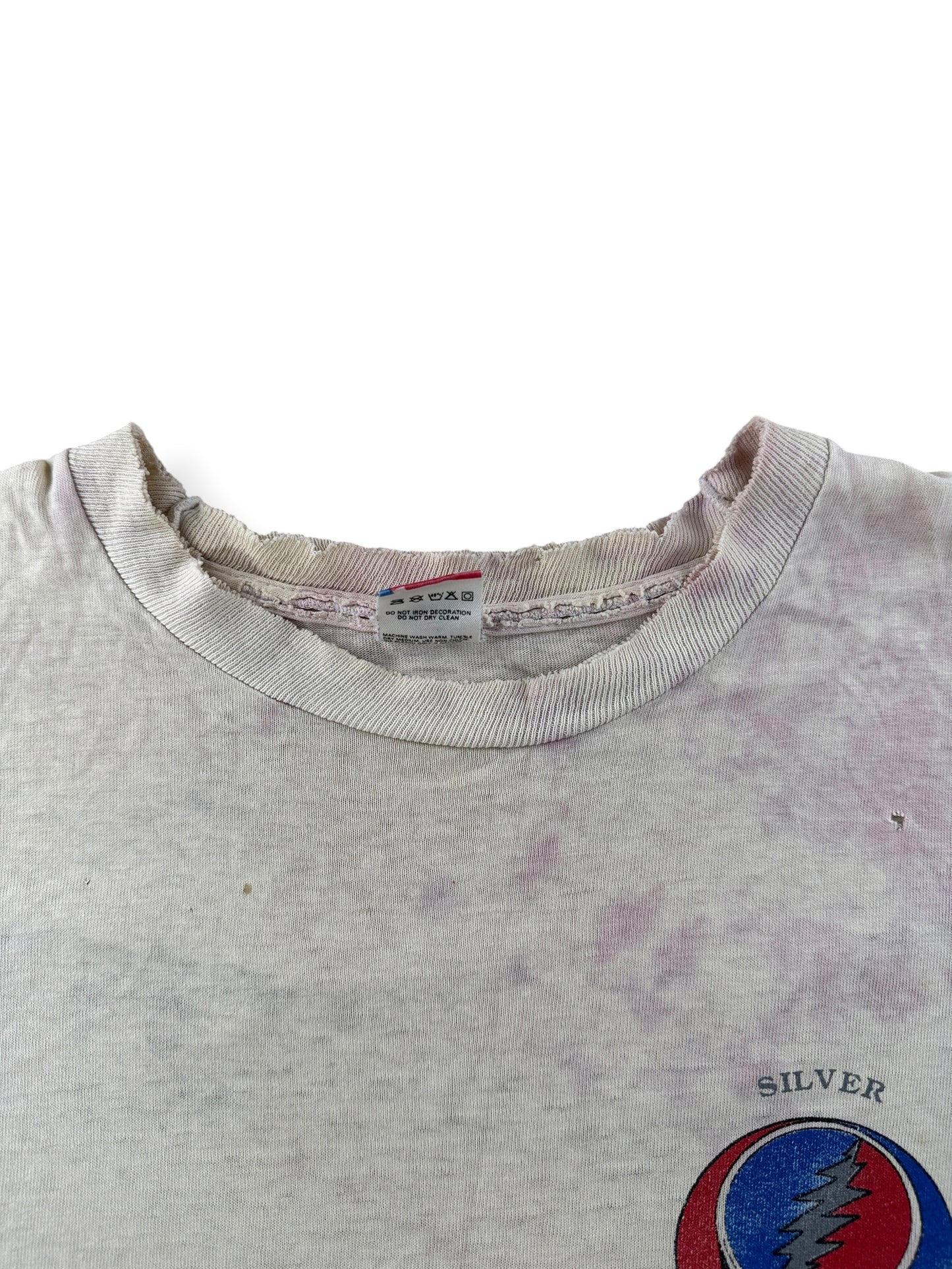 Collar on Vintage '90 Spring Tour Grateful Dead Bart Simpson Thrasher Tee SZ XL