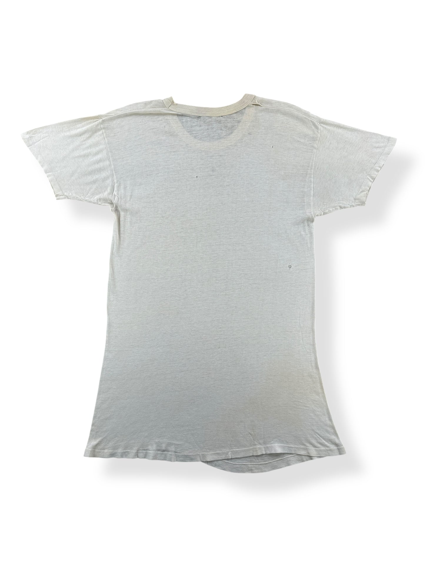 Back of Vintage 60s Era Jockey White Blank Tee SZ S AS IS