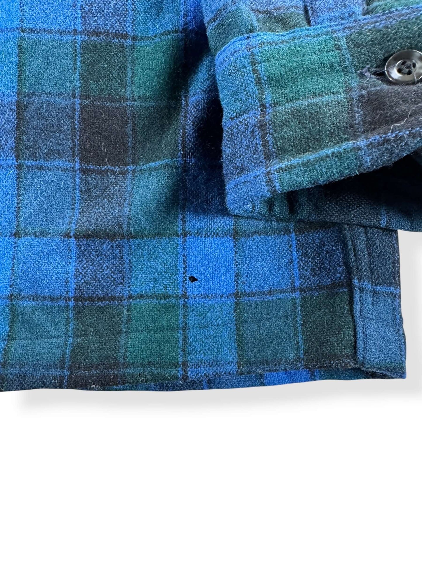 Holes on Vintage Green & Blue Pendleton Board Shirt SZ L - AS IS