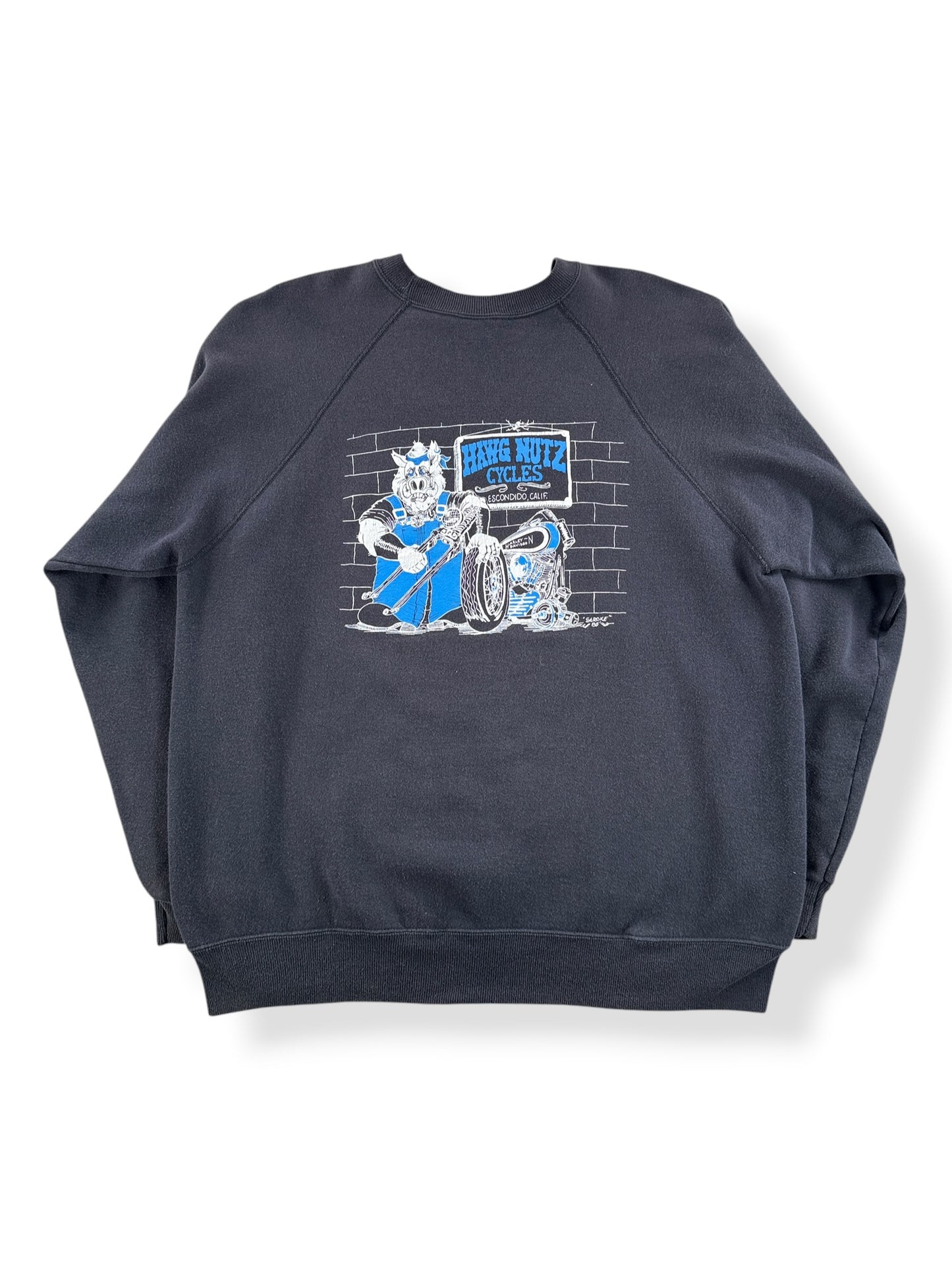 Back of Vintage Hawg Nuts Chop Shop Crewneck SZ XXL (Fits L)