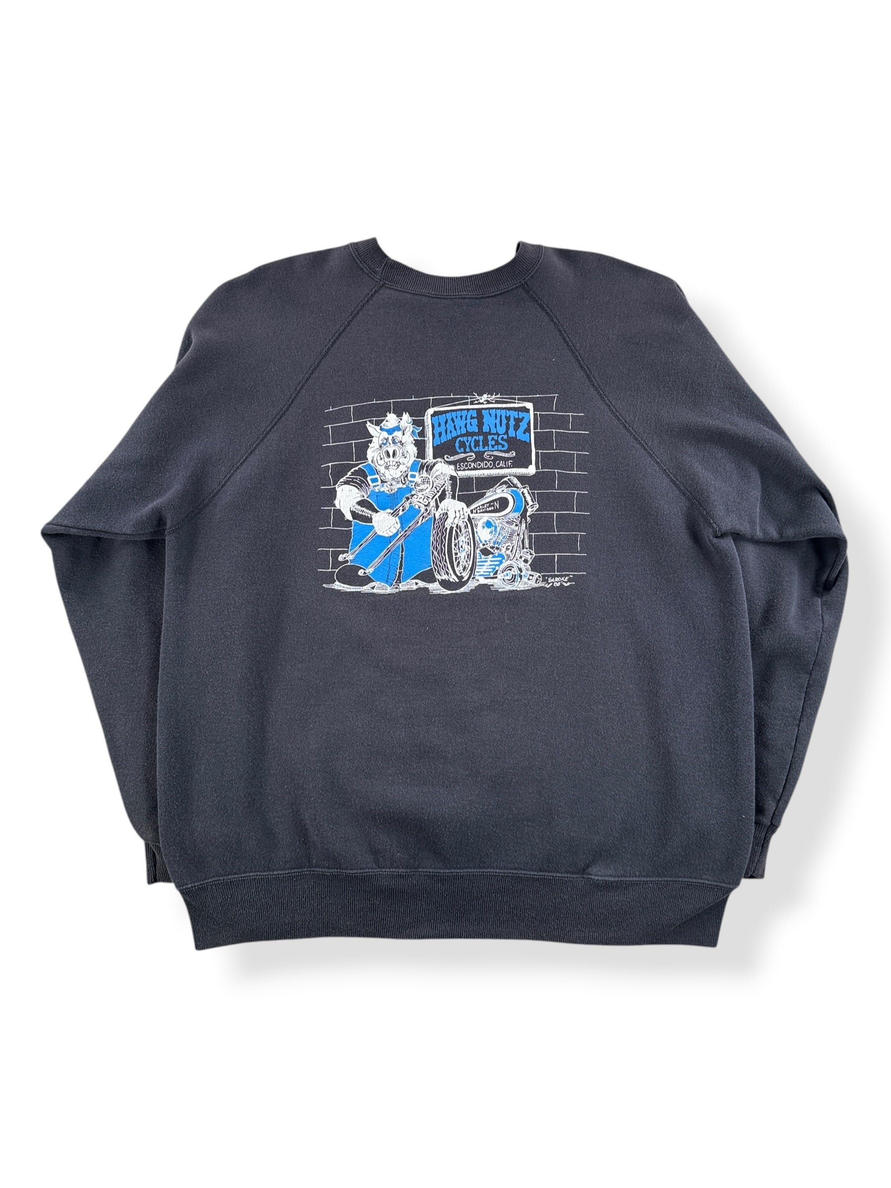 Back of Vintage Hawg Nuts Chop Shop Crewneck SZ XXL (Fits L)