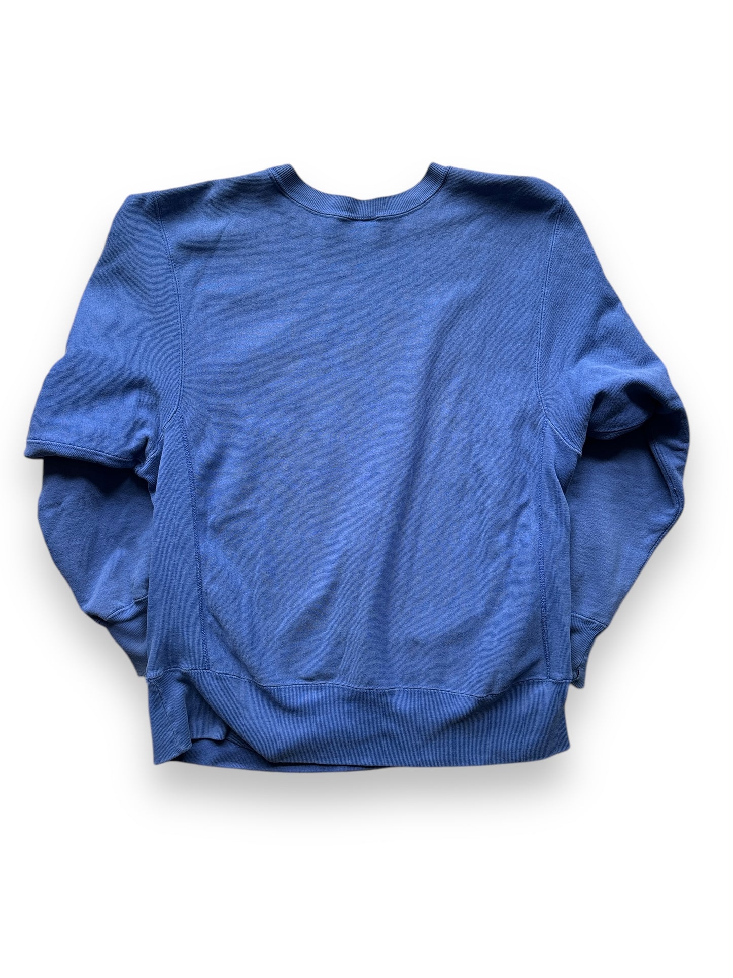 back of Vintage Blue Blank Champion Reverse Weave Crewneck SZ L