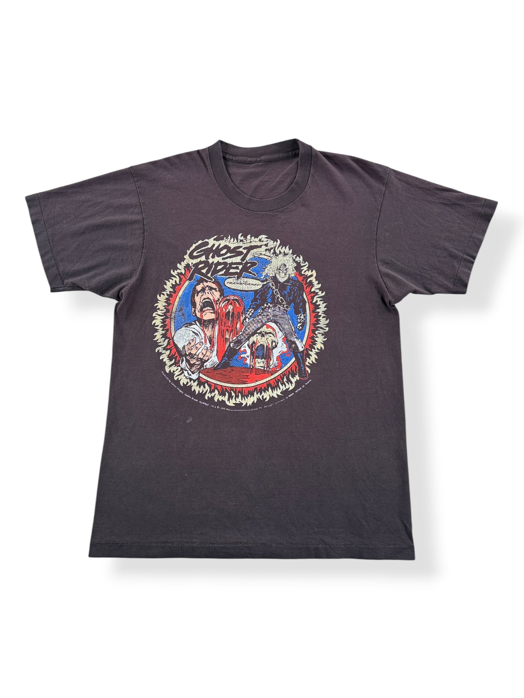Front of Vintage 1992 Ghost Rider Glow in the Dark Tee SZ L