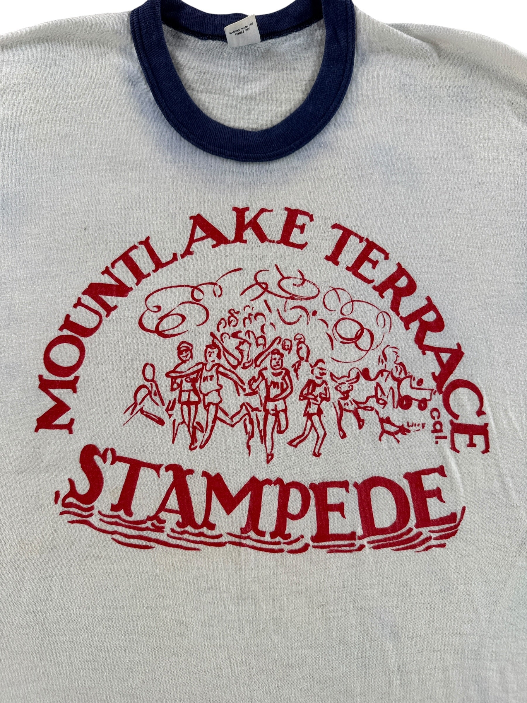 Graphic of Vintage Mountlake Terrace Stampede Running Tee SZ L (Fits M)