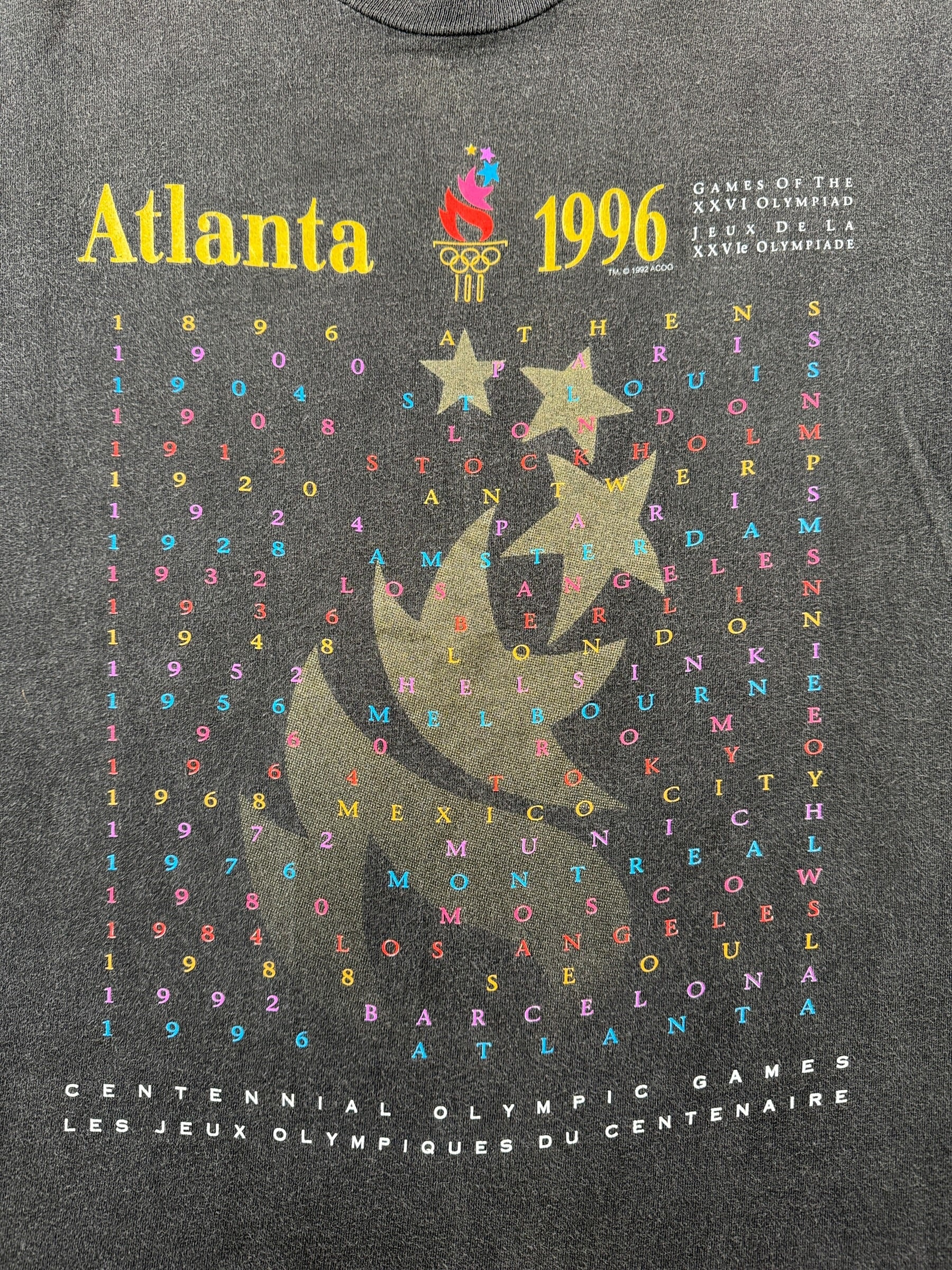 Graphic of Vintage 1996 Atlanta Olympics Tee SZ M