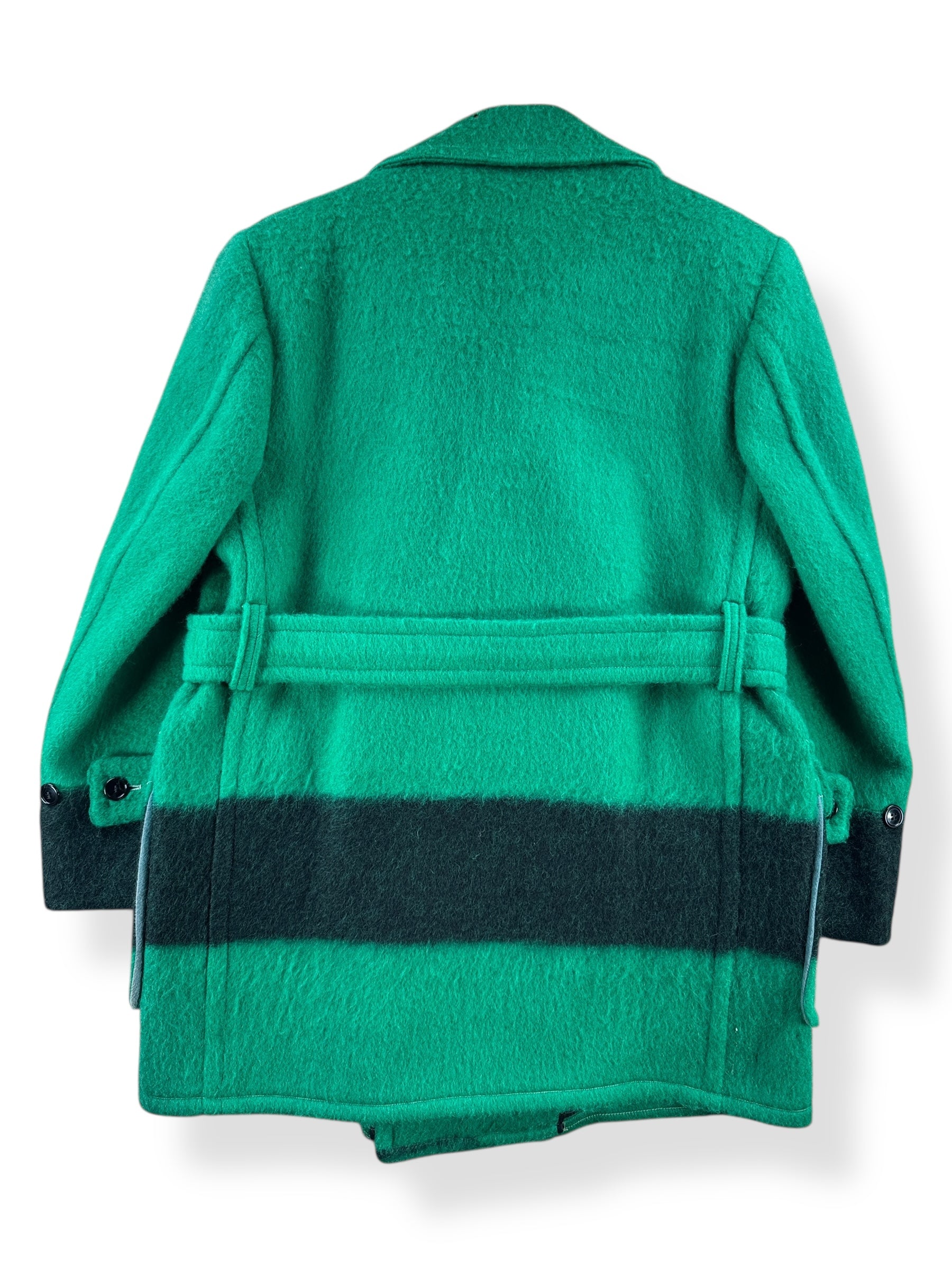 Back of Vintage Hudson's Bay Green Belted Point Blanket Coat SZ M