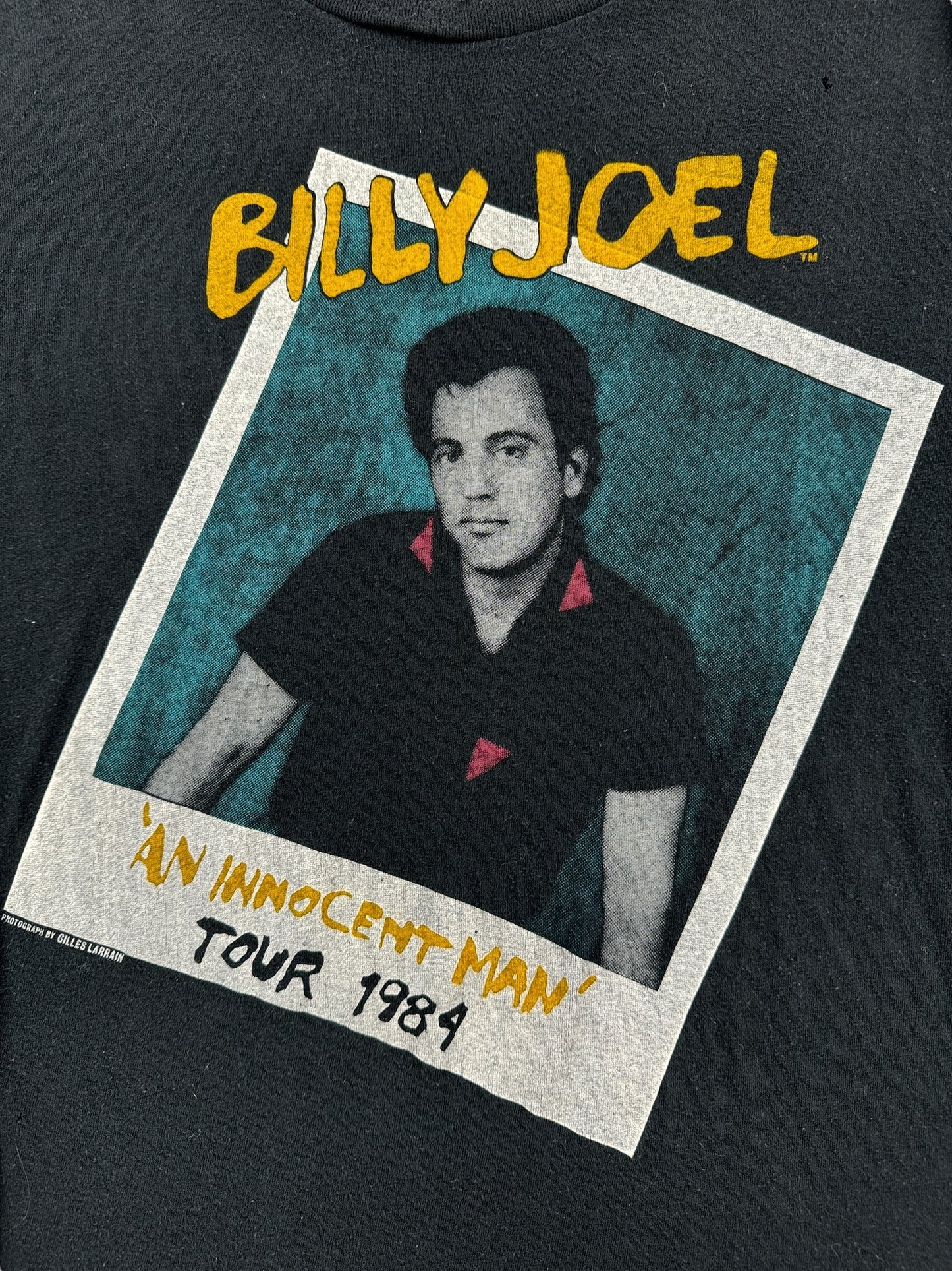 Graphic of Vintage 1984 Billy Joel Innocent Man Tour Long Sleeve Tee SZ M