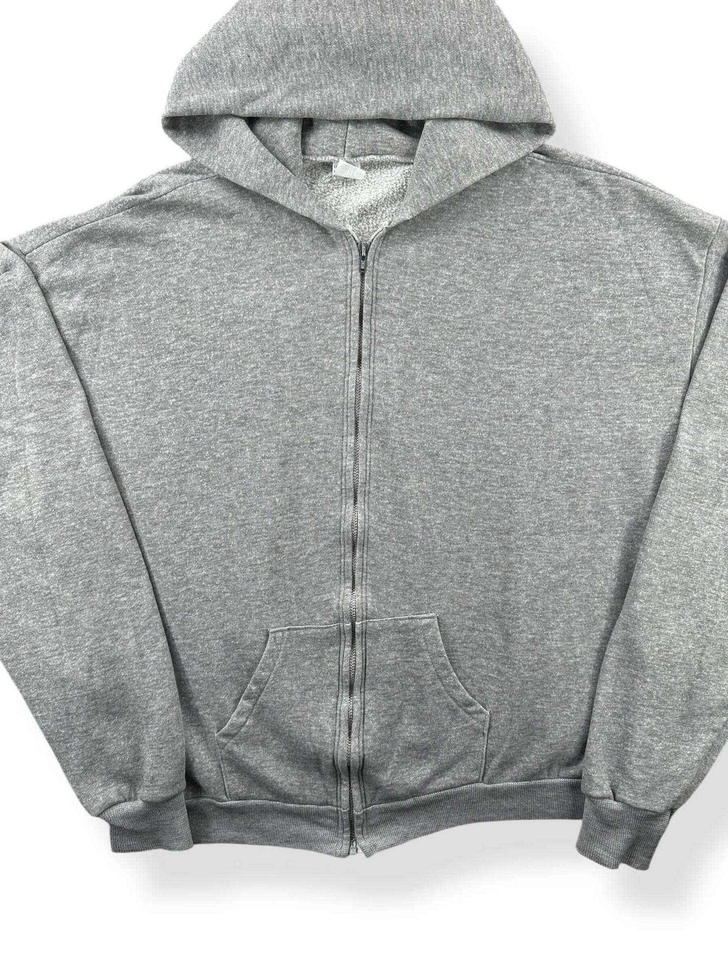 Front Close Up of Vintage Boxy Oversized Healthknit Zip Up Hoodie SZ 3XL