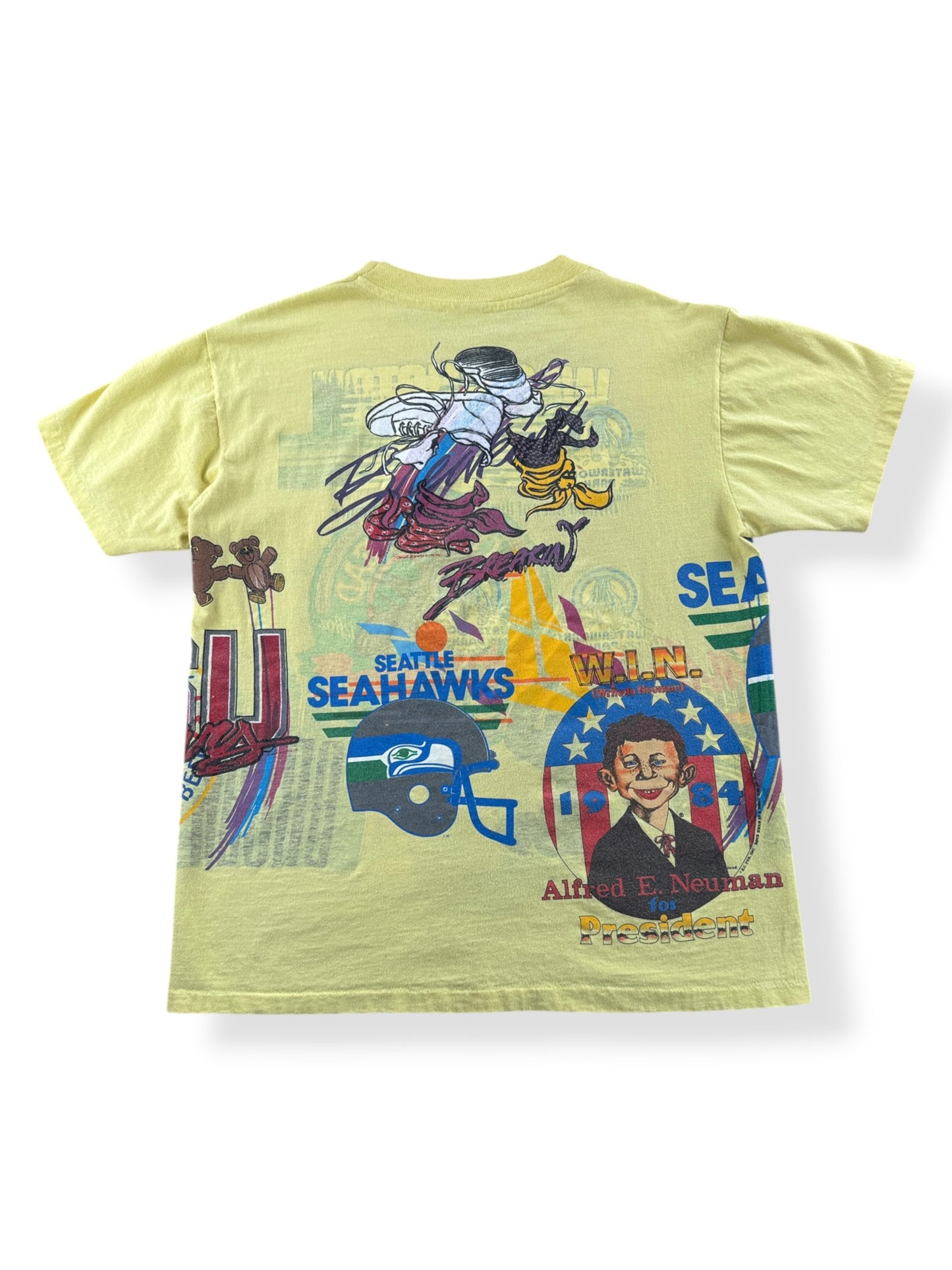 Back of Vintage 1990s Washington Test Print Tee SZ M