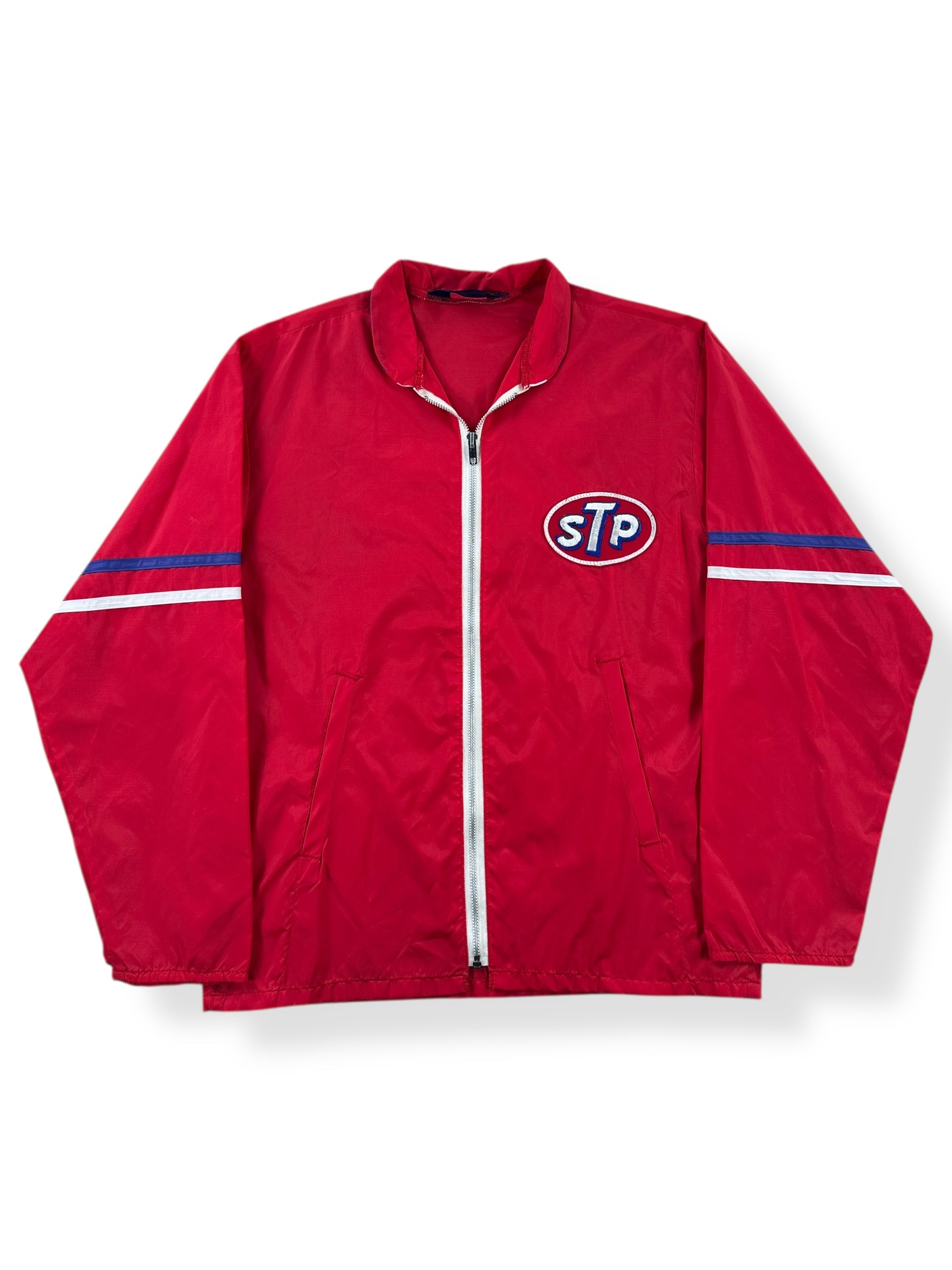 Front of Vintage STP Nylon Racing Jacket SZ M