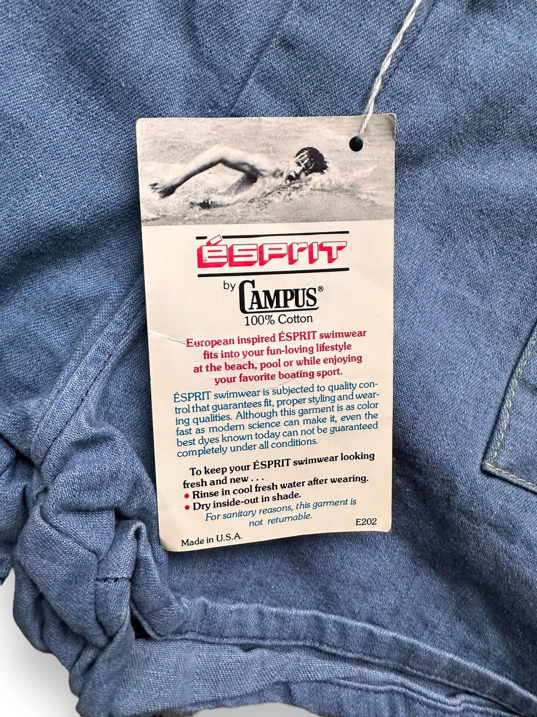 Flasher Tag View of New Old Stock Esprit by Campus Bathing Suit SZ 36 | Barn Owl Vintage Seattle | Vintage Bathing Suit Seattle