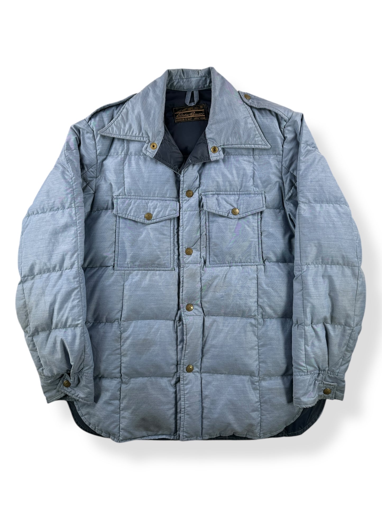 Front of Vintage Eddie Bauer Down Shirt Jac SZ L
