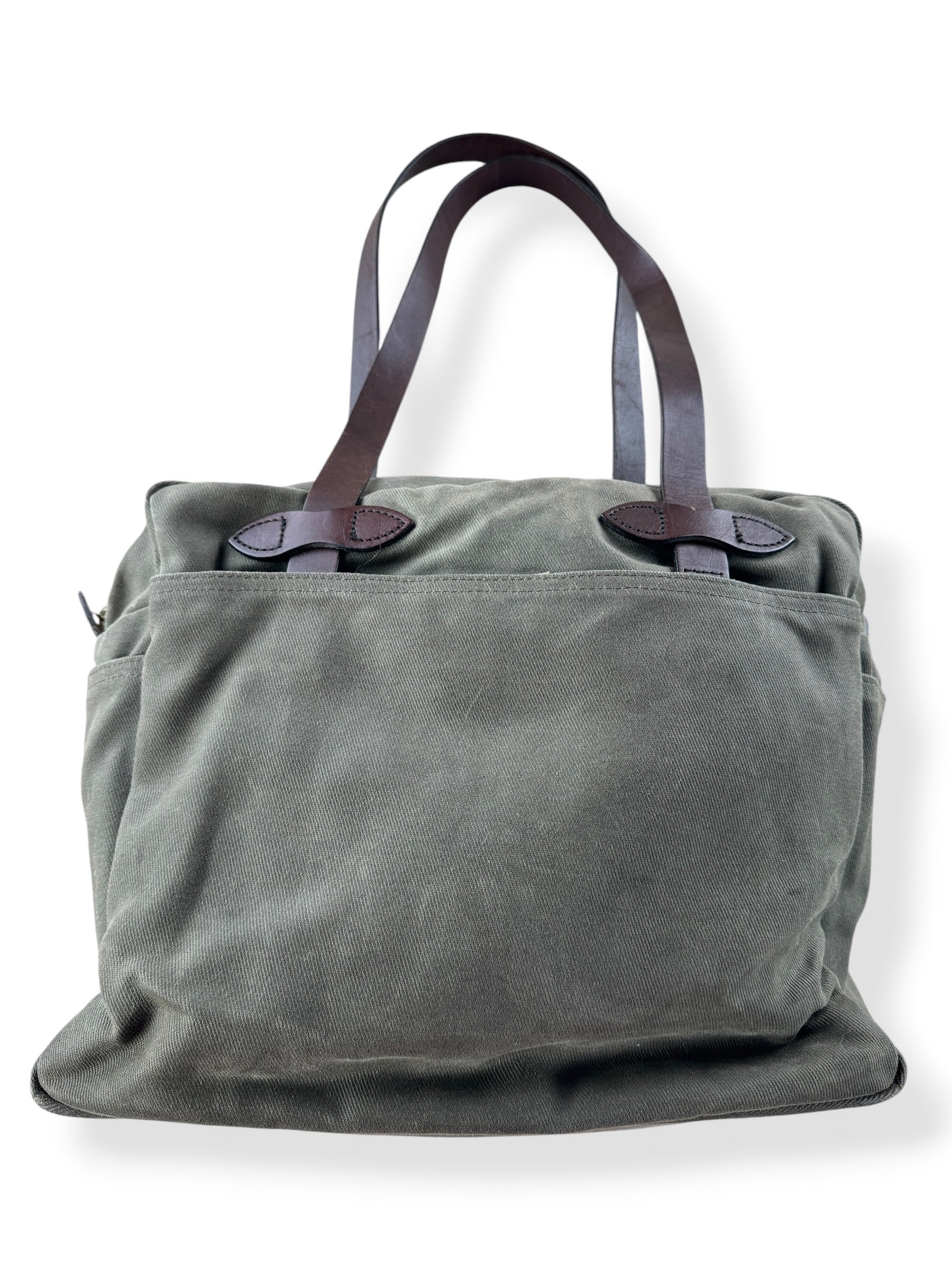 Front View of Filson Zipper Tote Bag
