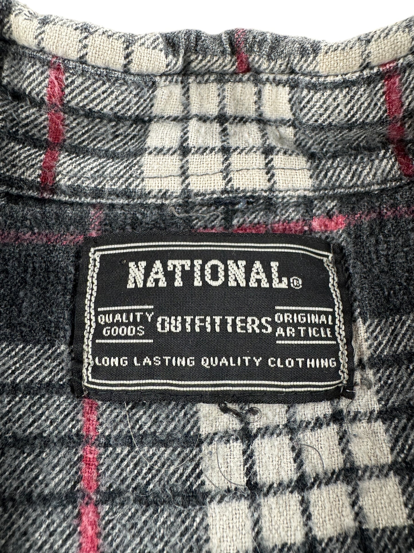 Tag on Vintage 80s Printed Cotton Flannel SZ L