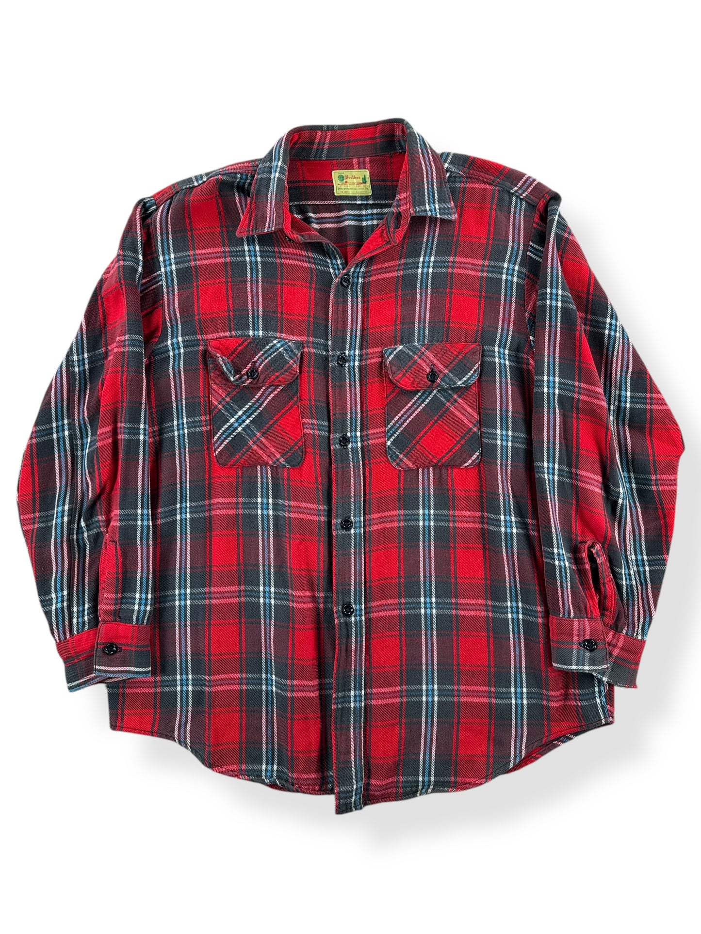 Front of Vintage 60s Era 5 Brothers Cotton Flannel SZ L