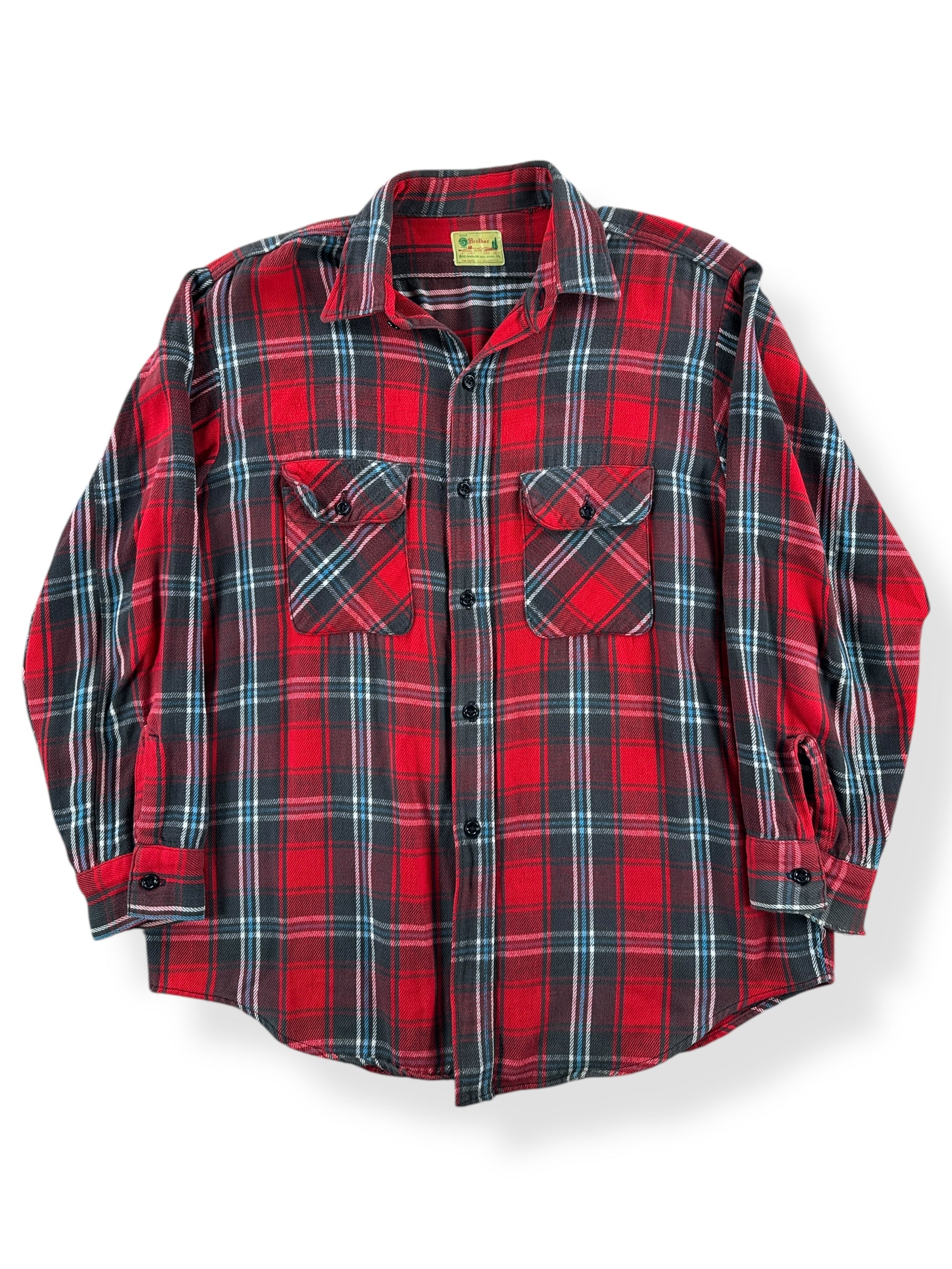 Front of Vintage 60s Era 5 Brothers Cotton Flannel SZ L