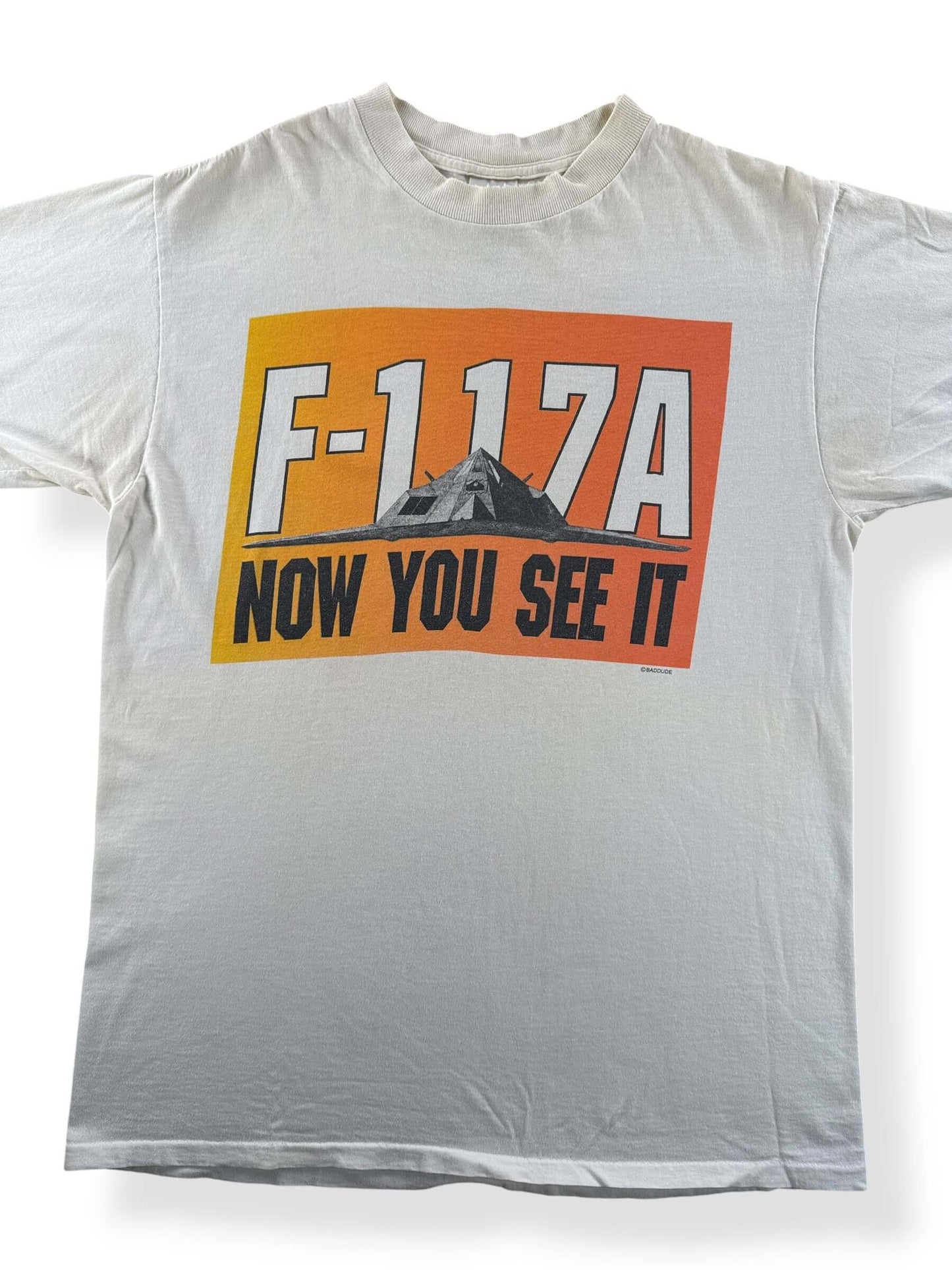 Front Close Up of Vintage F-117A Now You See It Now You Don't Tee SZ L