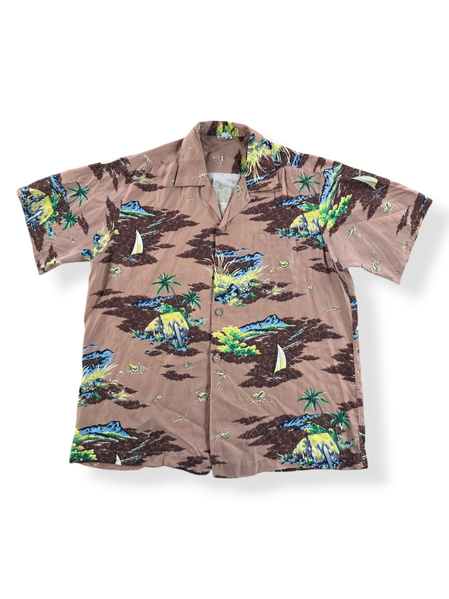 Front of Vintage Repro Aloha Shirt SZ L
