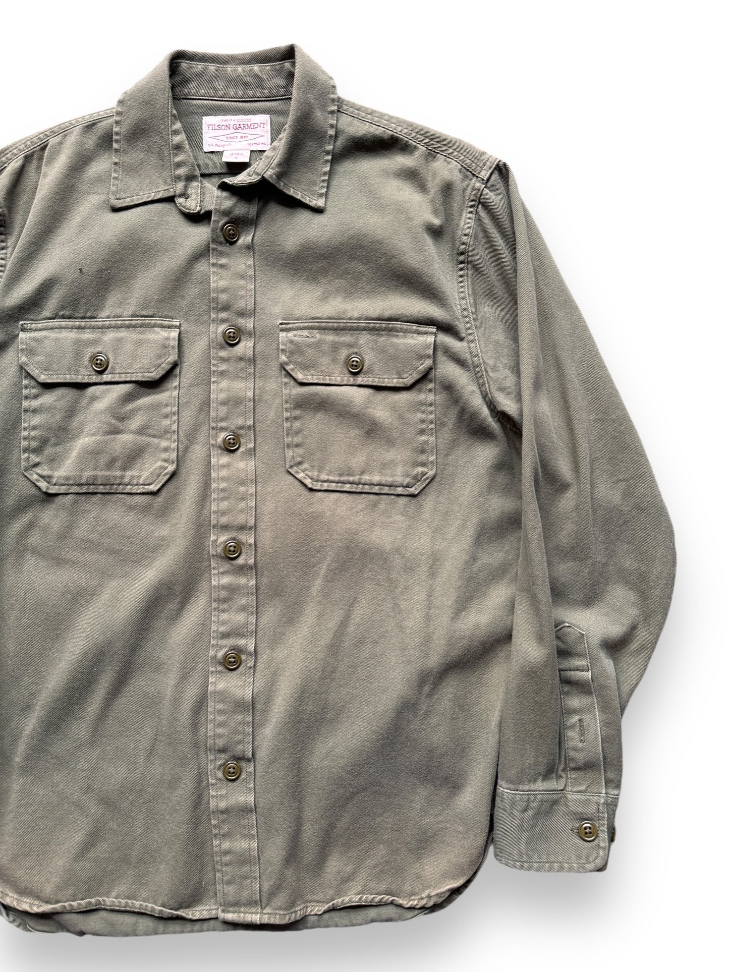 front left of Filson Twill Chino Shirt SZ S