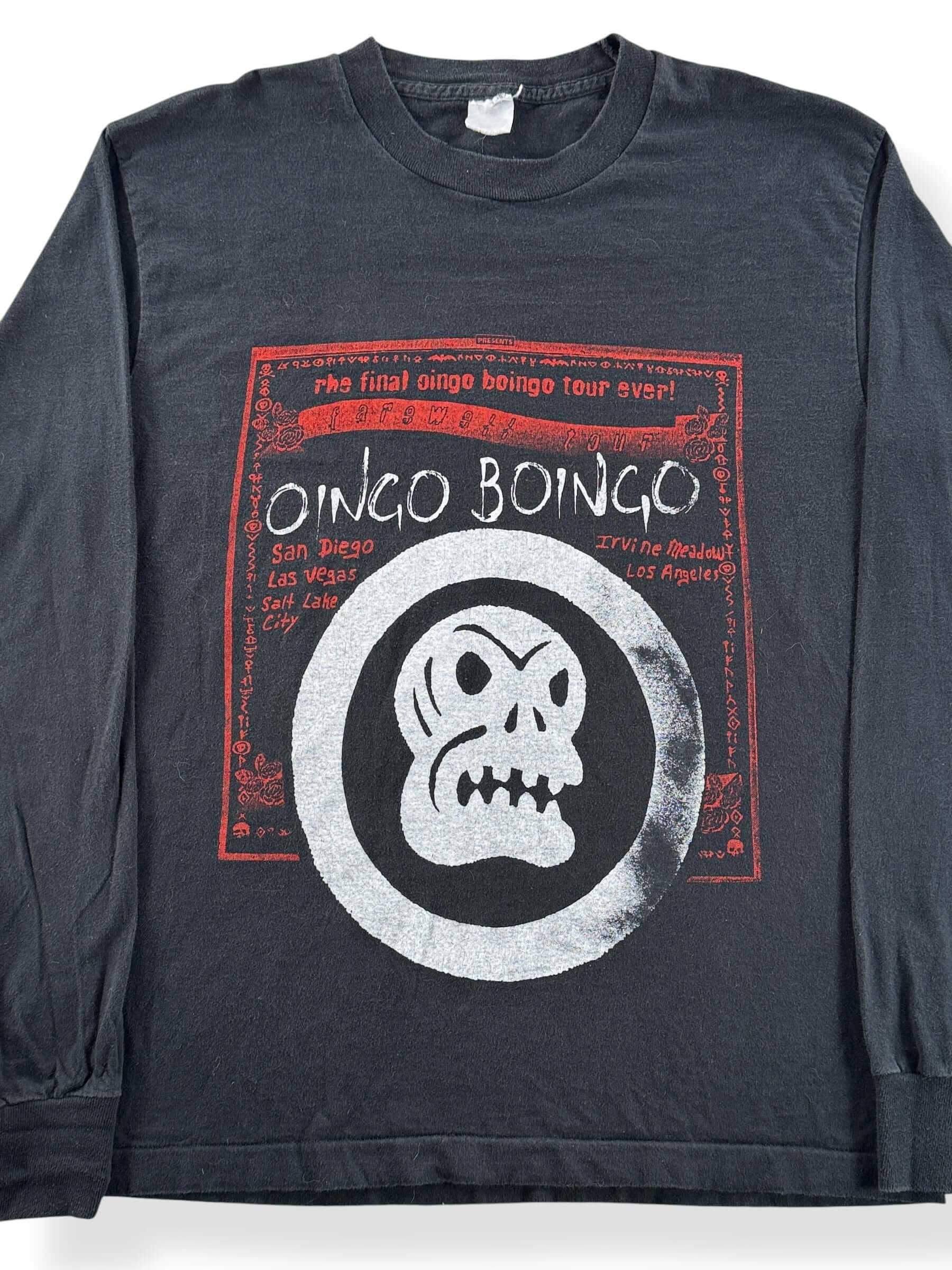 Front Close Up of Vintage Oingo Boingo LS Tee L