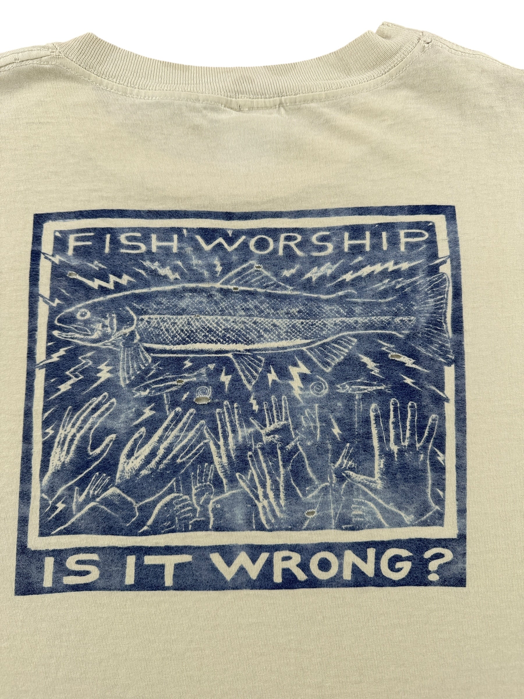 Back Graphic of Vintage Thrasher UCSF Stainier Lab Bootleg Ray Troll Tee SZ XL