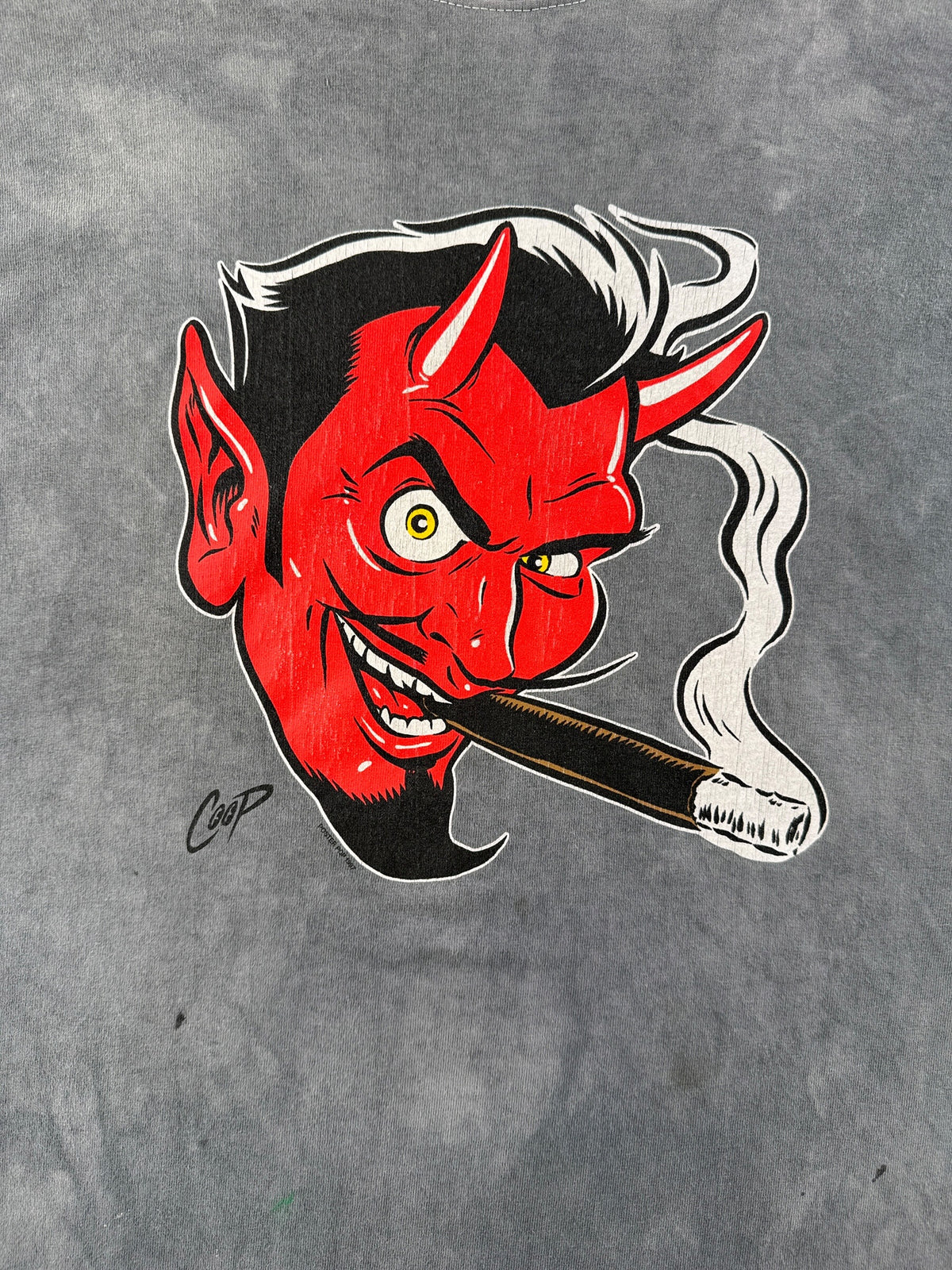 Front graphic on Vintage Coop Devil Art Tee SZ L