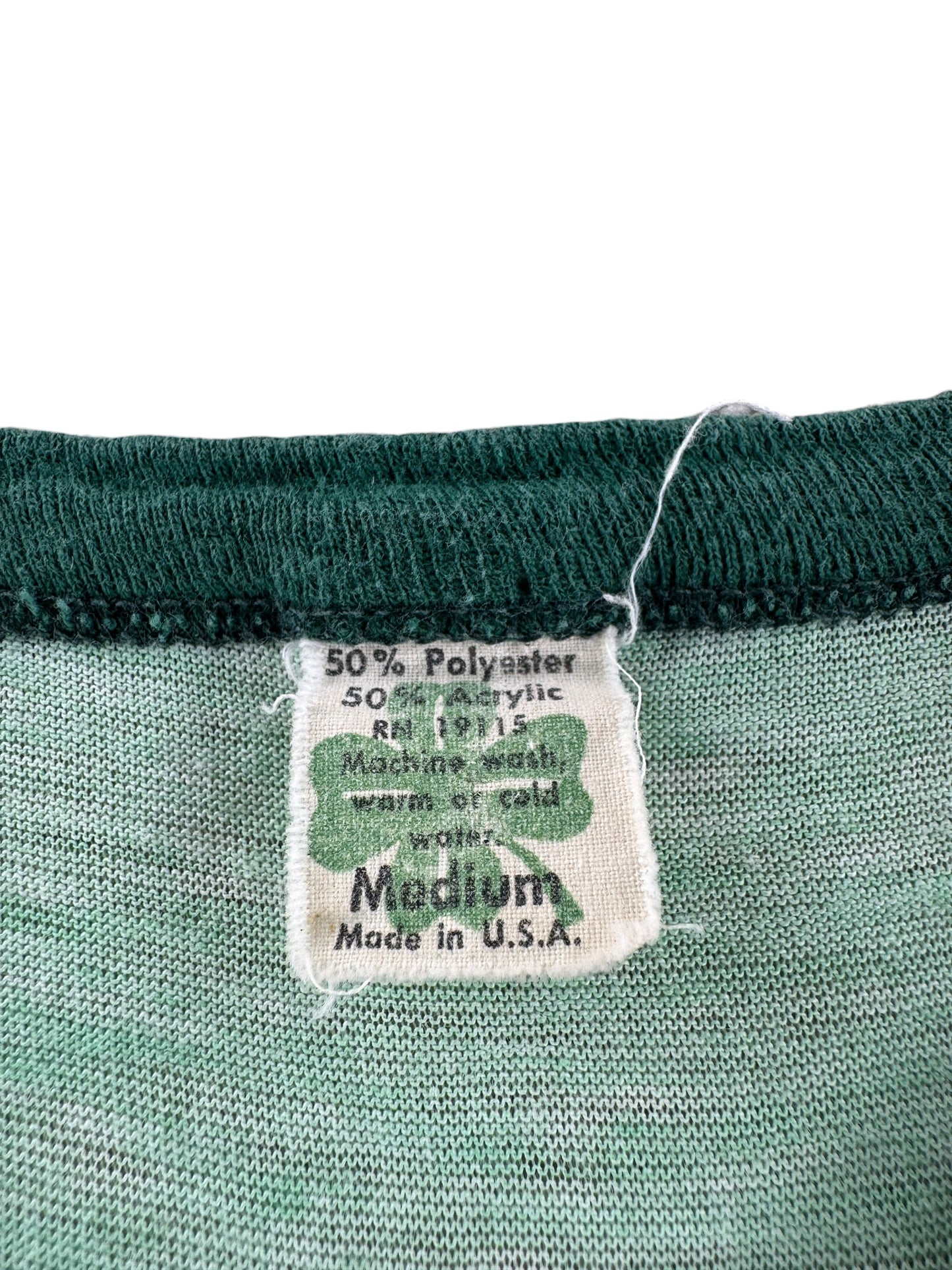 Tag on Vintage Tumwater Wrestling Green Ringer Tee SZ M (Fits S)