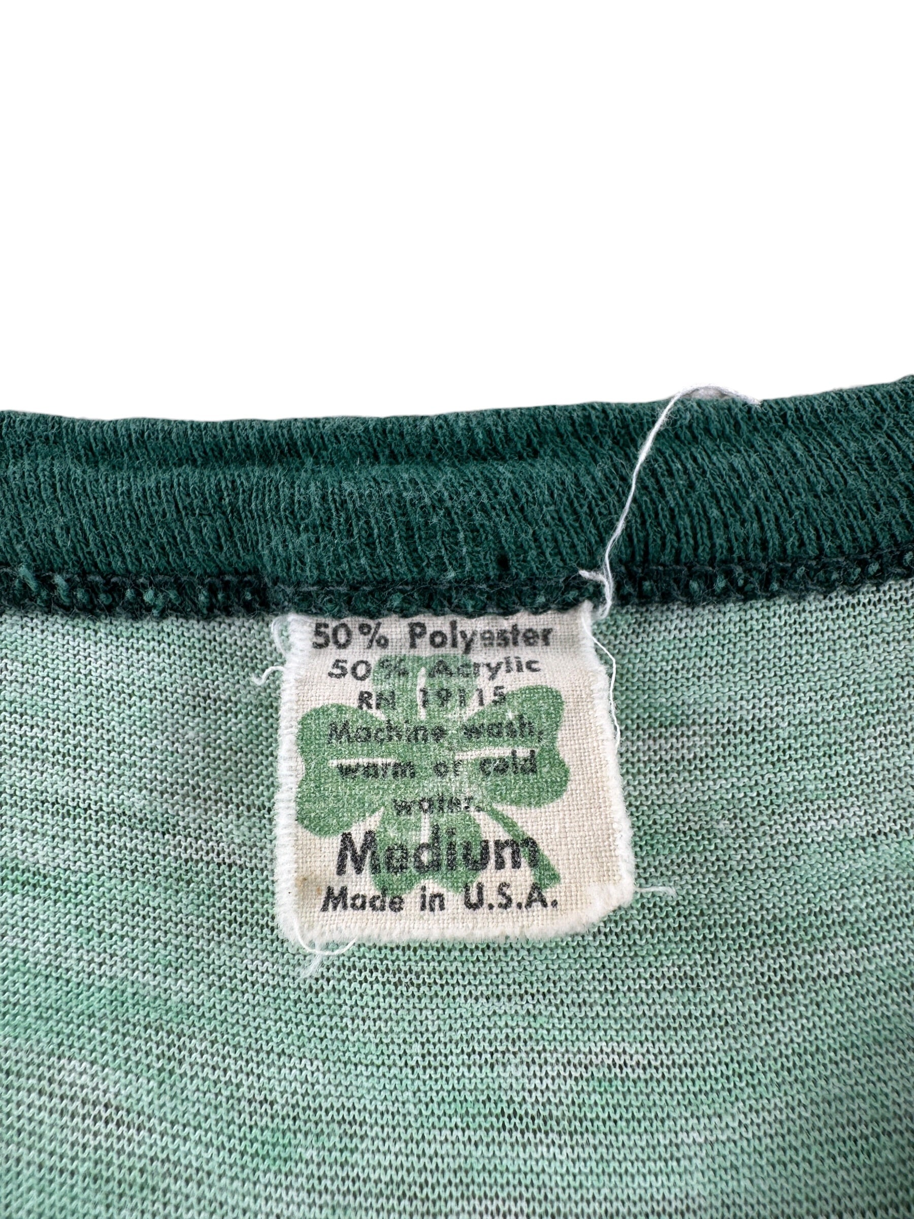 Tag on Vintage Tumwater Wrestling Green Ringer Tee SZ M (Fits S)