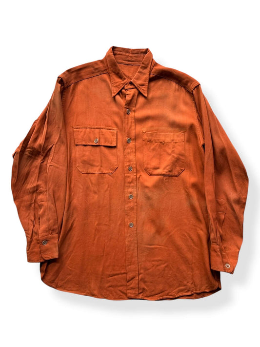 Front of Orange Gabardine Shirt AS IS SZ L